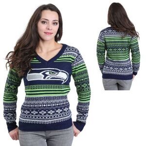 NFL Seattle Seahawks Aztec Ugly Christmas Sweater
